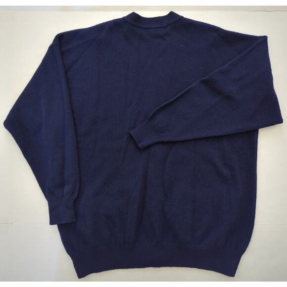 VTG Highland Home Industries Lambswool Navy Blue 6 Button Cardigan Women Size L - Picture 8 of 8